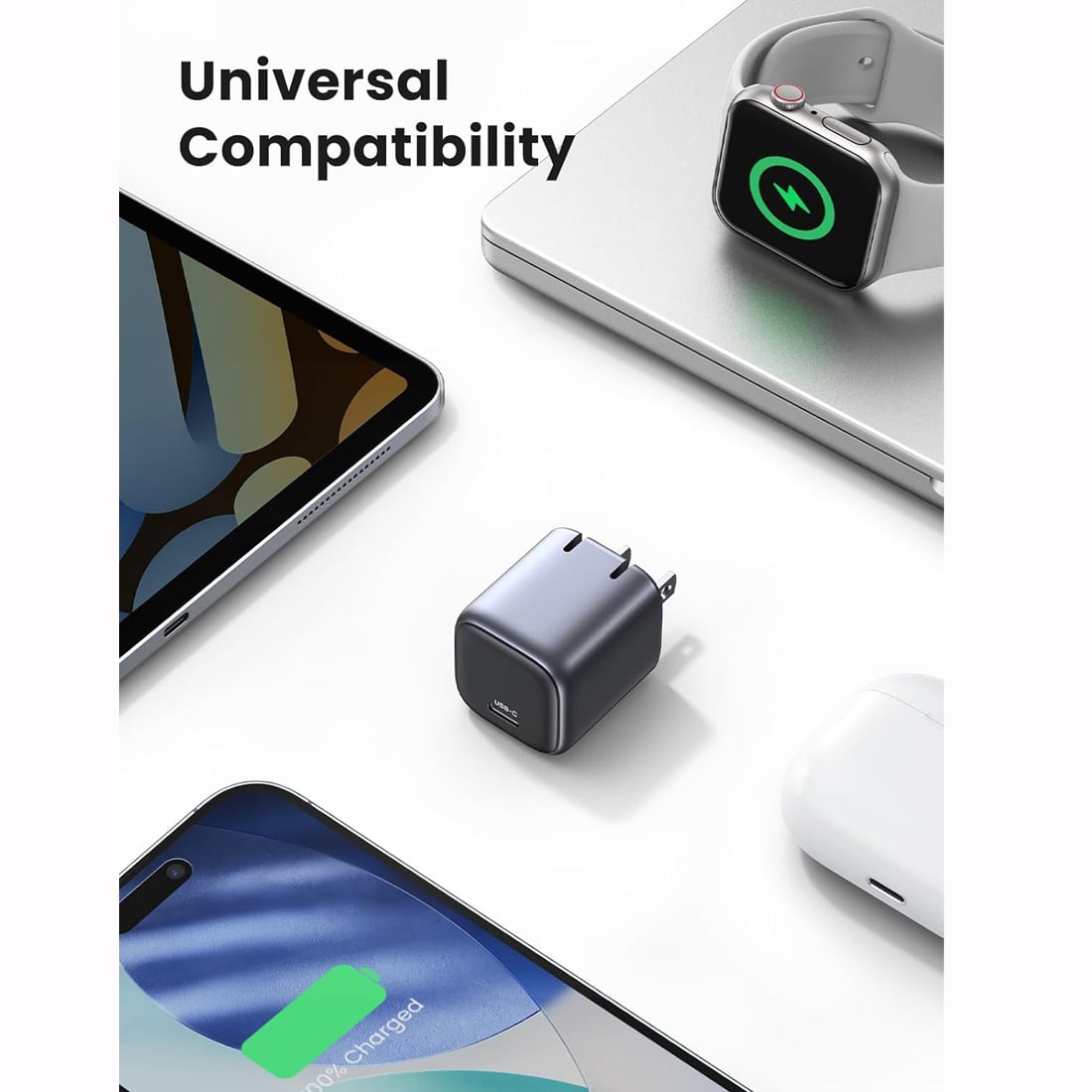 CARGADOR UGREEEN 30W USB-C GAN FAST CHARGE PARA TELEFONOS Y TABLETS - 4