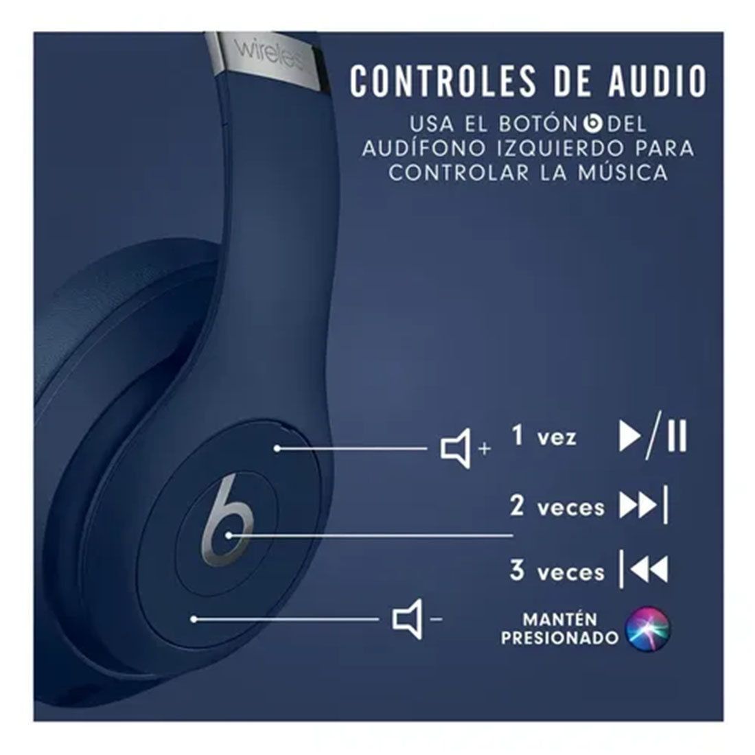 AUDIFONO BEATS STUDIO PRO - ANC - 40HRS - BLUE - 3
