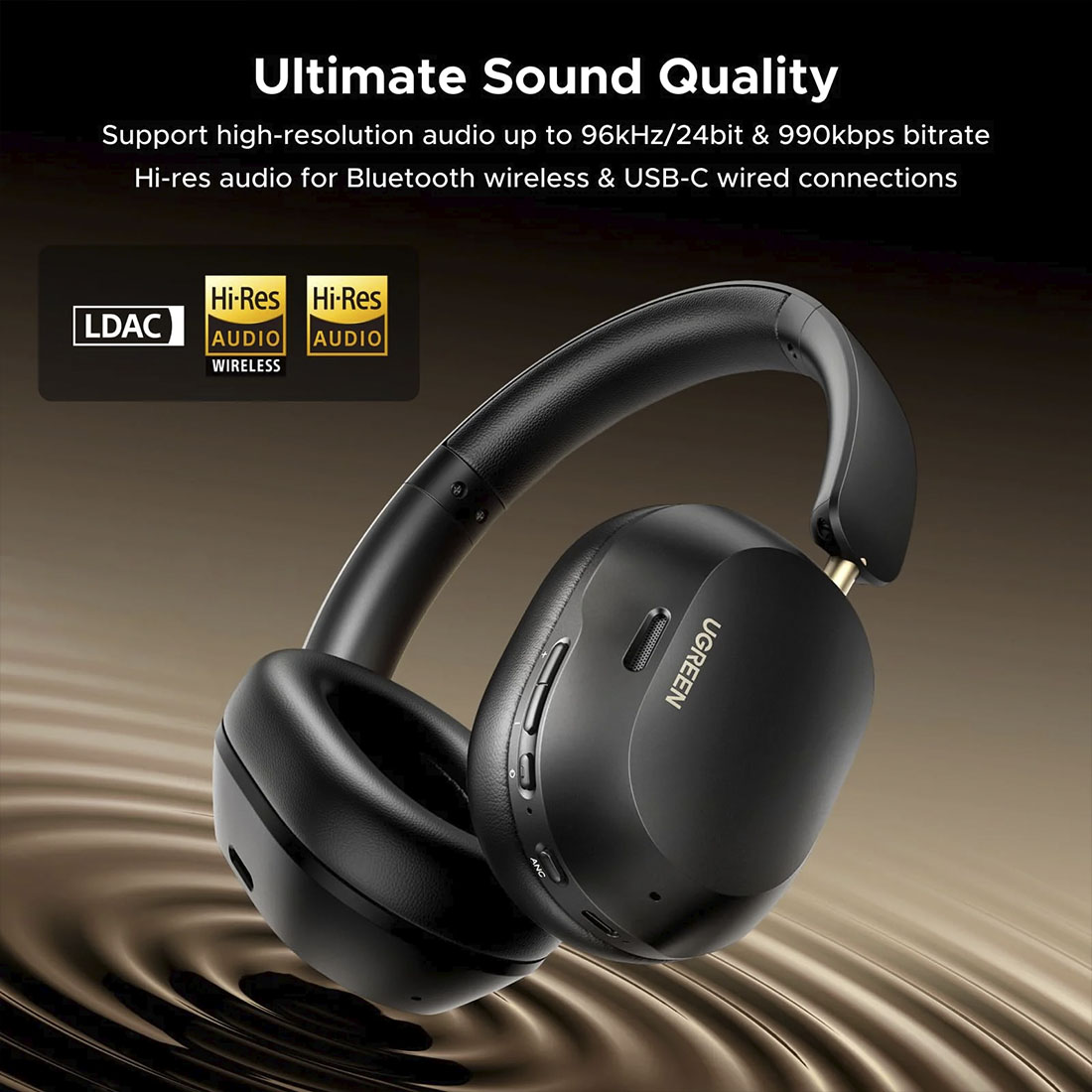 AUDIFONO UGREEN HITUNE MAX5C ANC - 75HRS - BLACK - 4