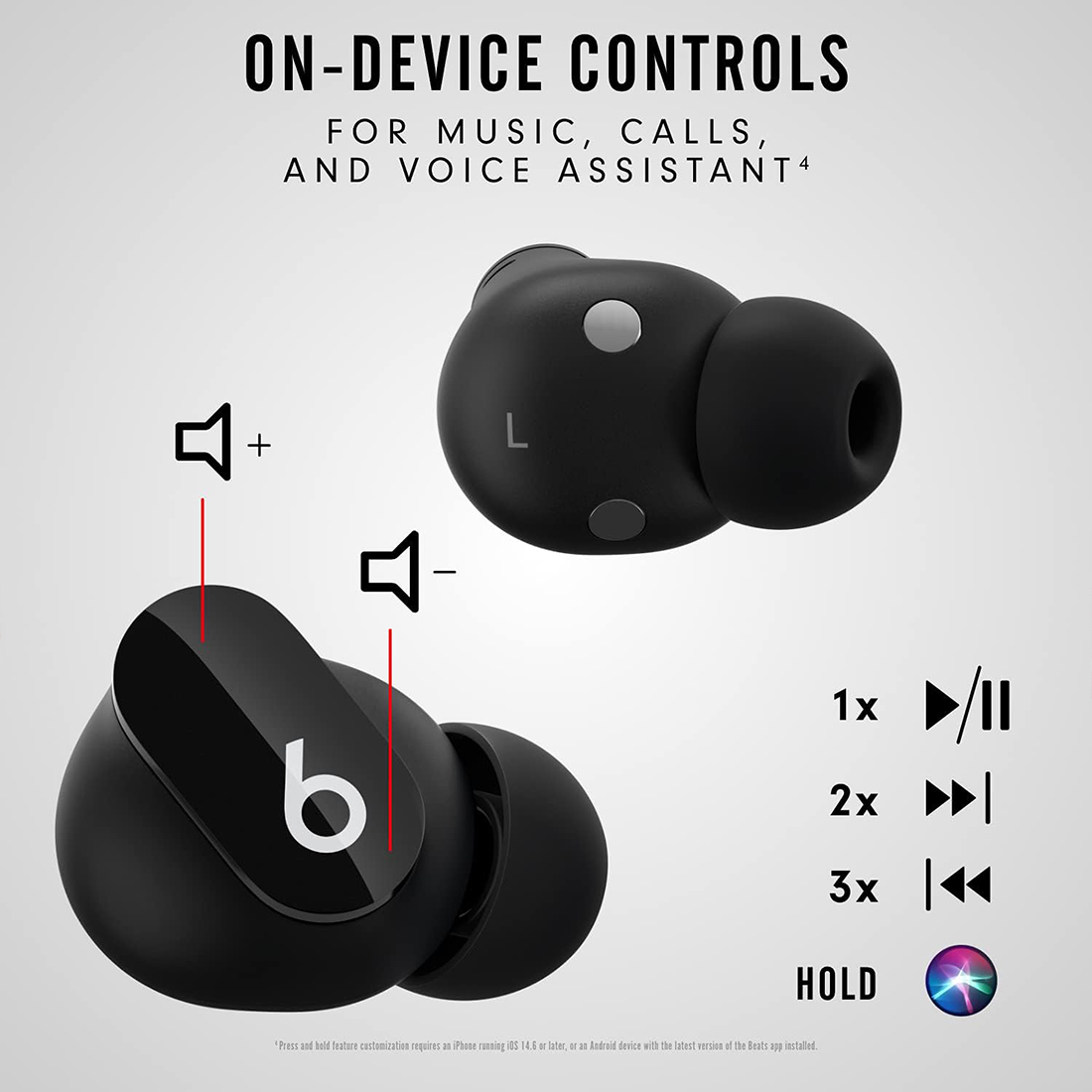 AUDIFONO BEATS STUDIO BUDS ANC - 24HRS - IN EAR - NEGRO - 8