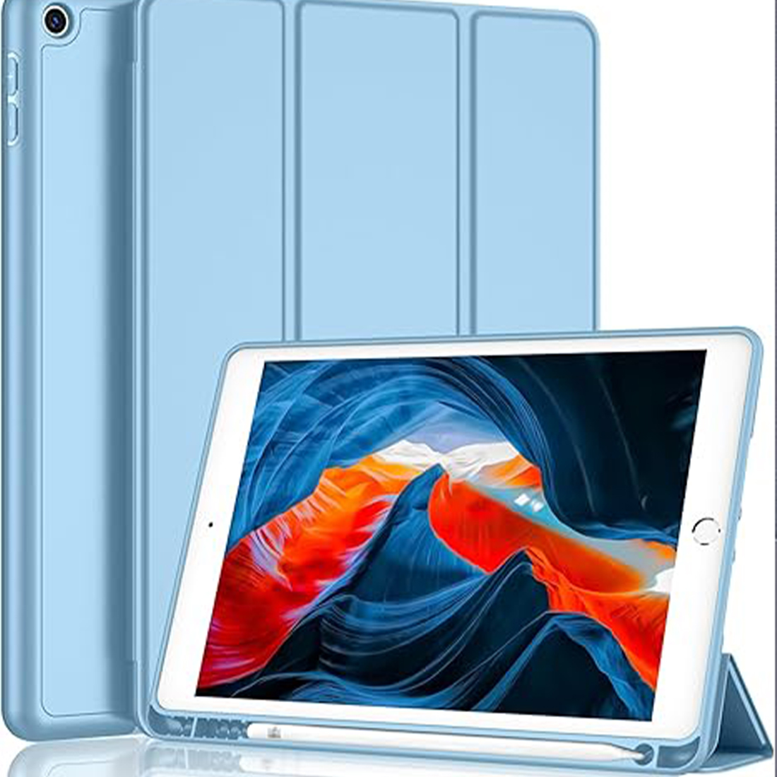 FUNDA PROTECTOR SMART CASE IPAD 10.2' (7MA, 8VA Y 9NA GEN) - CELESTE - 1