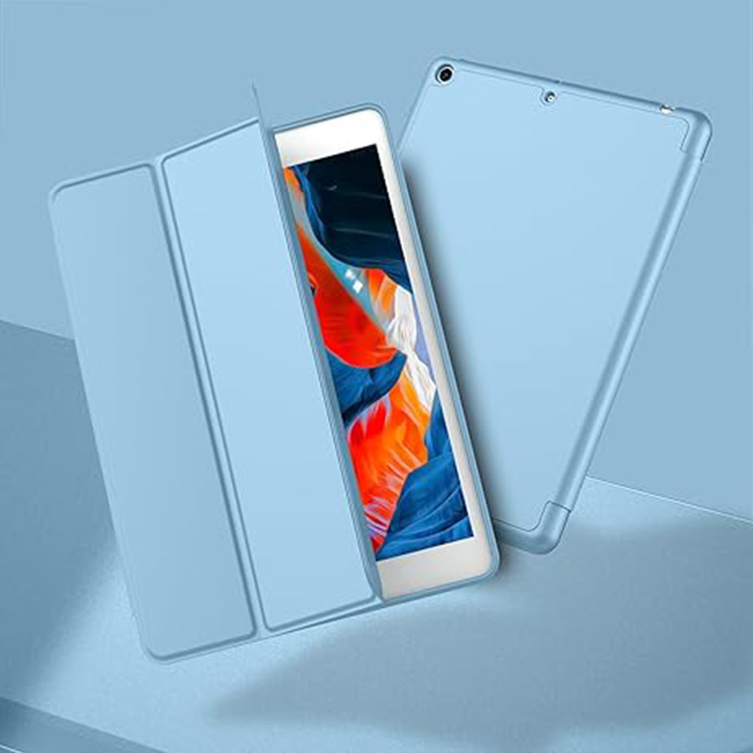 FUNDA PROTECTOR SMART CASE IPAD 10.2' (7MA, 8VA Y 9NA GEN) - CELESTE - 3