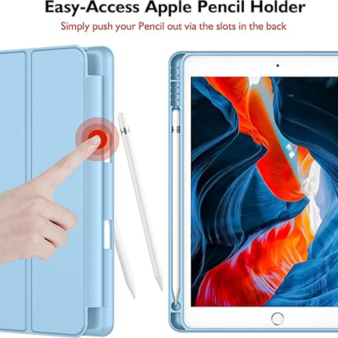 FUNDA PROTECTOR SMART CASE IPAD 10.2' (7MA, 8VA Y 9NA GEN) - CELESTE - 6
