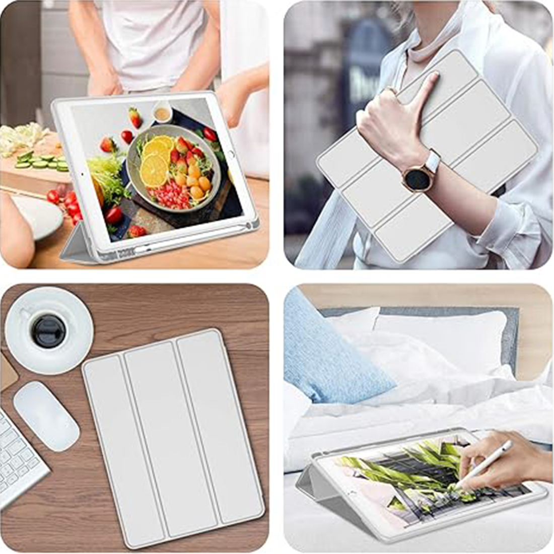FUNDA PROTECTOR SMART CASE IPAD 10.2' (7MA, 8VA Y 9NA GEN) - GRIS - 5