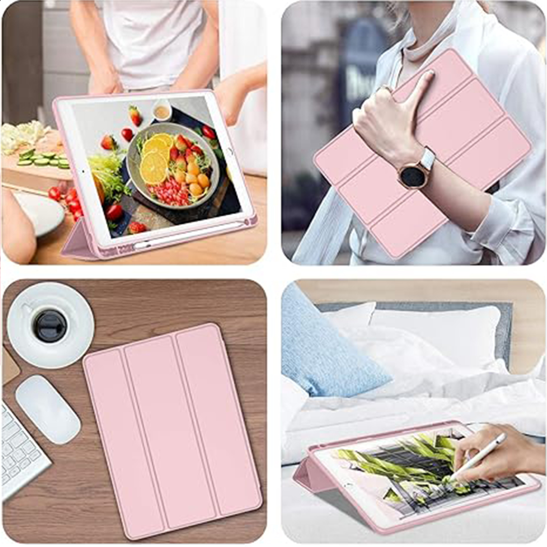 FUNDA PROTECTOR SMART CASE IPAD 10.2' (7MA, 8VA Y 9NA GEN) - ROSADO - 5