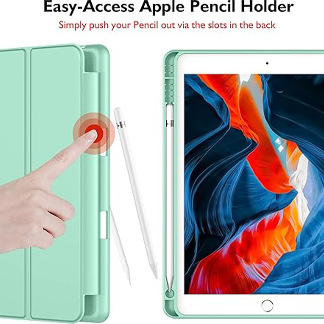 FUNDA PROTECTOR SMART CASE IPAD 10.2' (7MA, 8VA Y 9NA GEN) - VERDE CLARO - 2