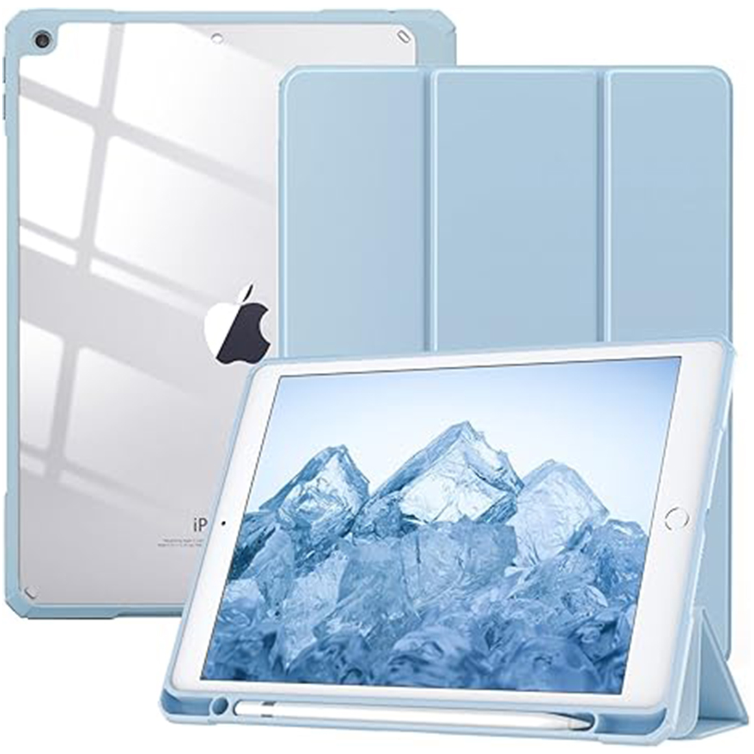 FUNDA CASE PROTECTOR HIBRIDO PARA IPAD 10.2' (7MA, 8VA Y 9NA GEN) - CELESTE - 1