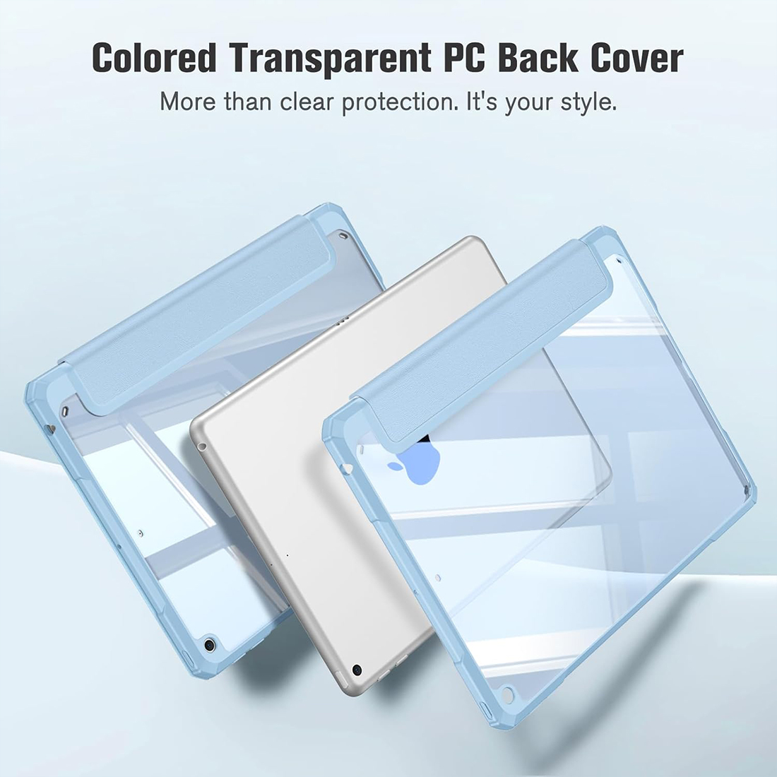 FUNDA CASE PROTECTOR HIBRIDO PARA IPAD 10.2' (7MA, 8VA Y 9NA GEN) - CELESTE - 4