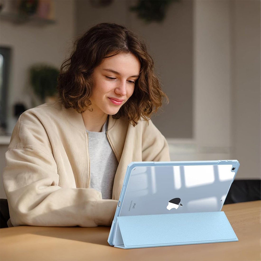 FUNDA CASE PROTECTOR HIBRIDO PARA IPAD 10.2' (7MA, 8VA Y 9NA GEN) - CELESTE - 5