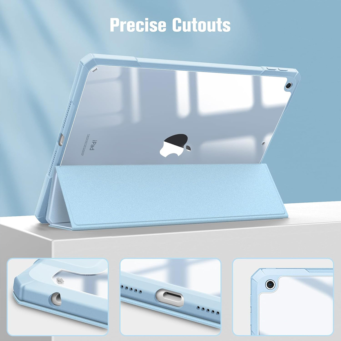 FUNDA CASE PROTECTOR HIBRIDO PARA IPAD 10.2' (7MA, 8VA Y 9NA GEN) - CELESTE - 8