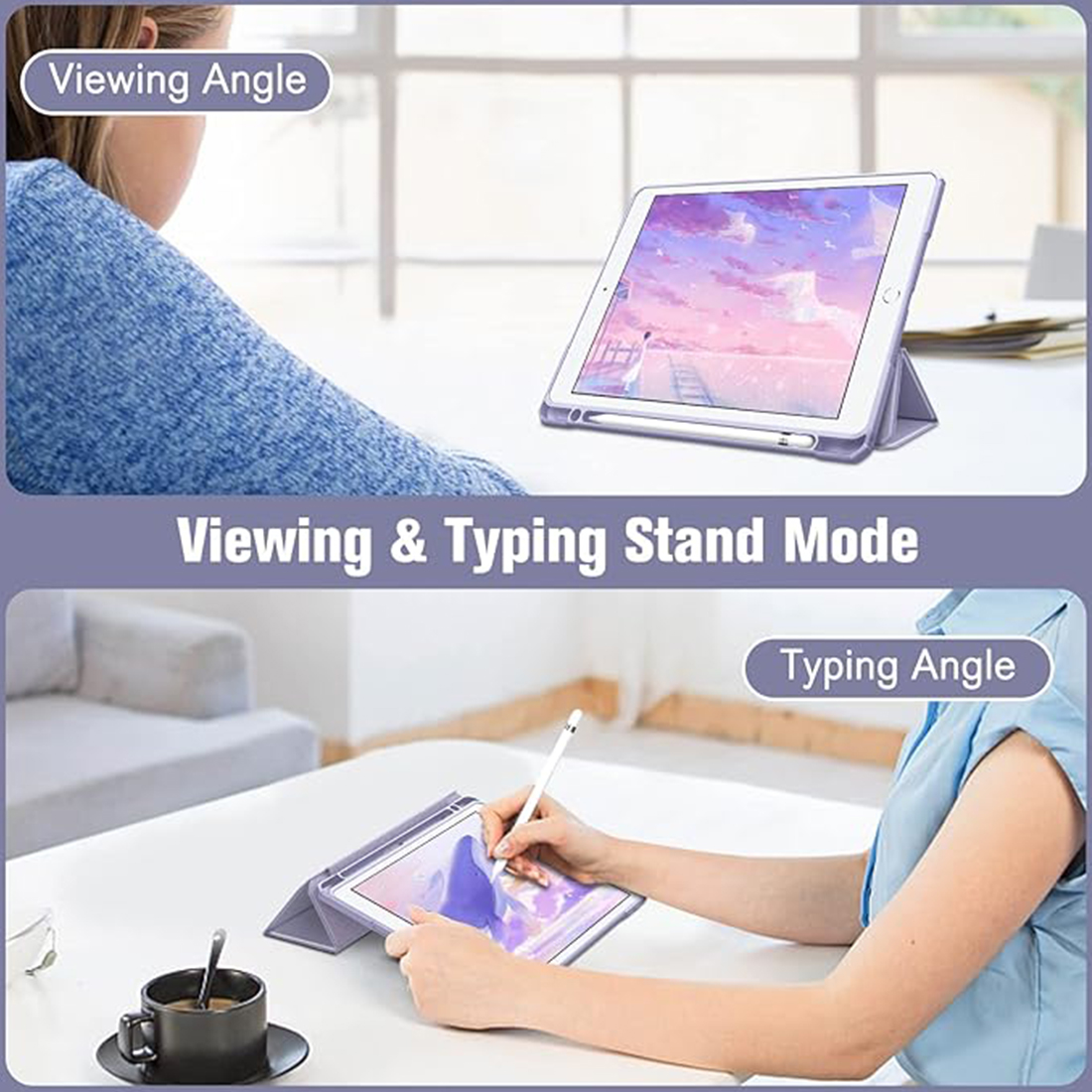 FUNDA CASE PROTECTOR HIBRIDO PARA IPAD 10.2' (7MA, 8VA Y 9NA GEN) - LAVANDA - 3