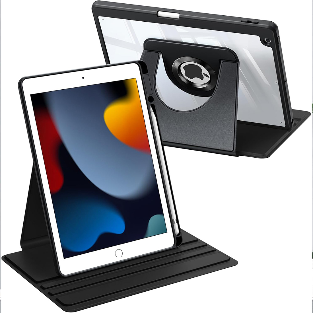 FUNDA CASE PROTECTOR GIRATORIO IMANTADO PARA IPAD 10.2' (7MA, 8VA Y 9NA GEN) - NEGRO - 1
