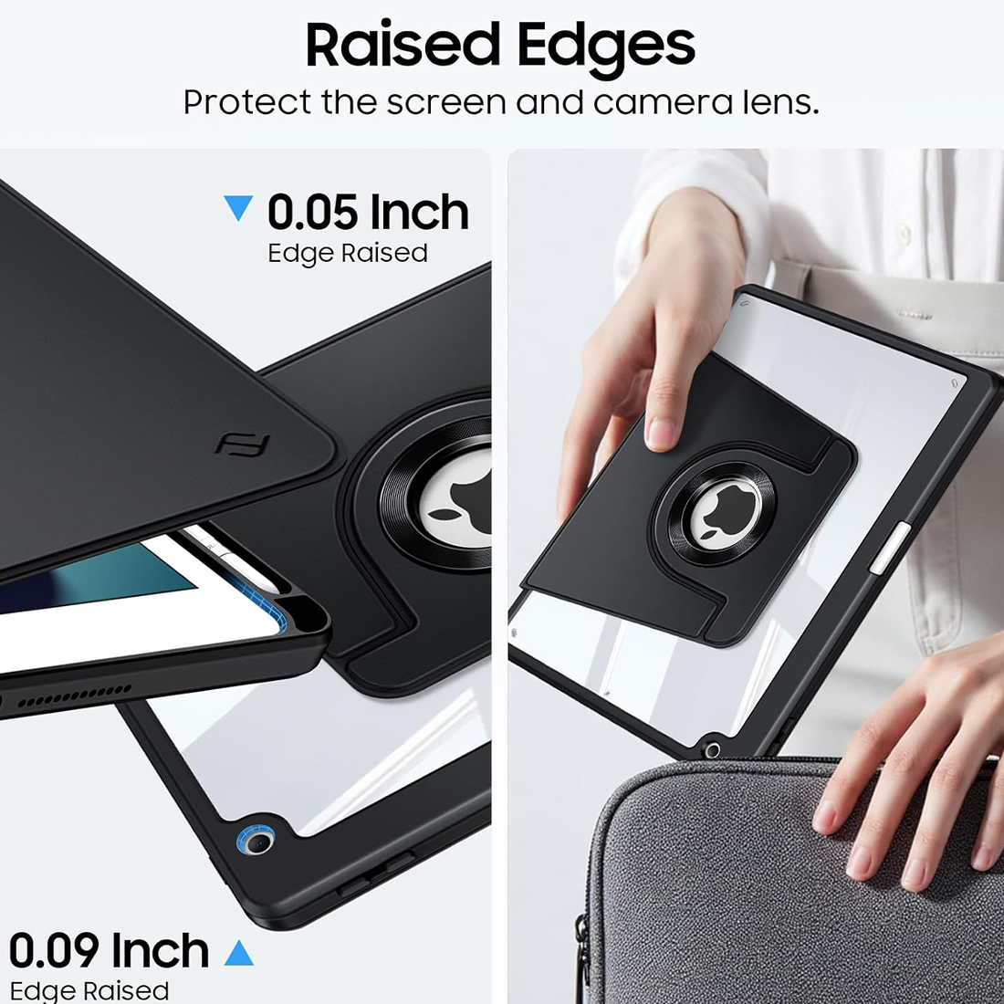 FUNDA CASE PROTECTOR GIRATORIO IMANTADO PARA IPAD 10.2' (7MA, 8VA Y 9NA GEN) - NEGRO - 7