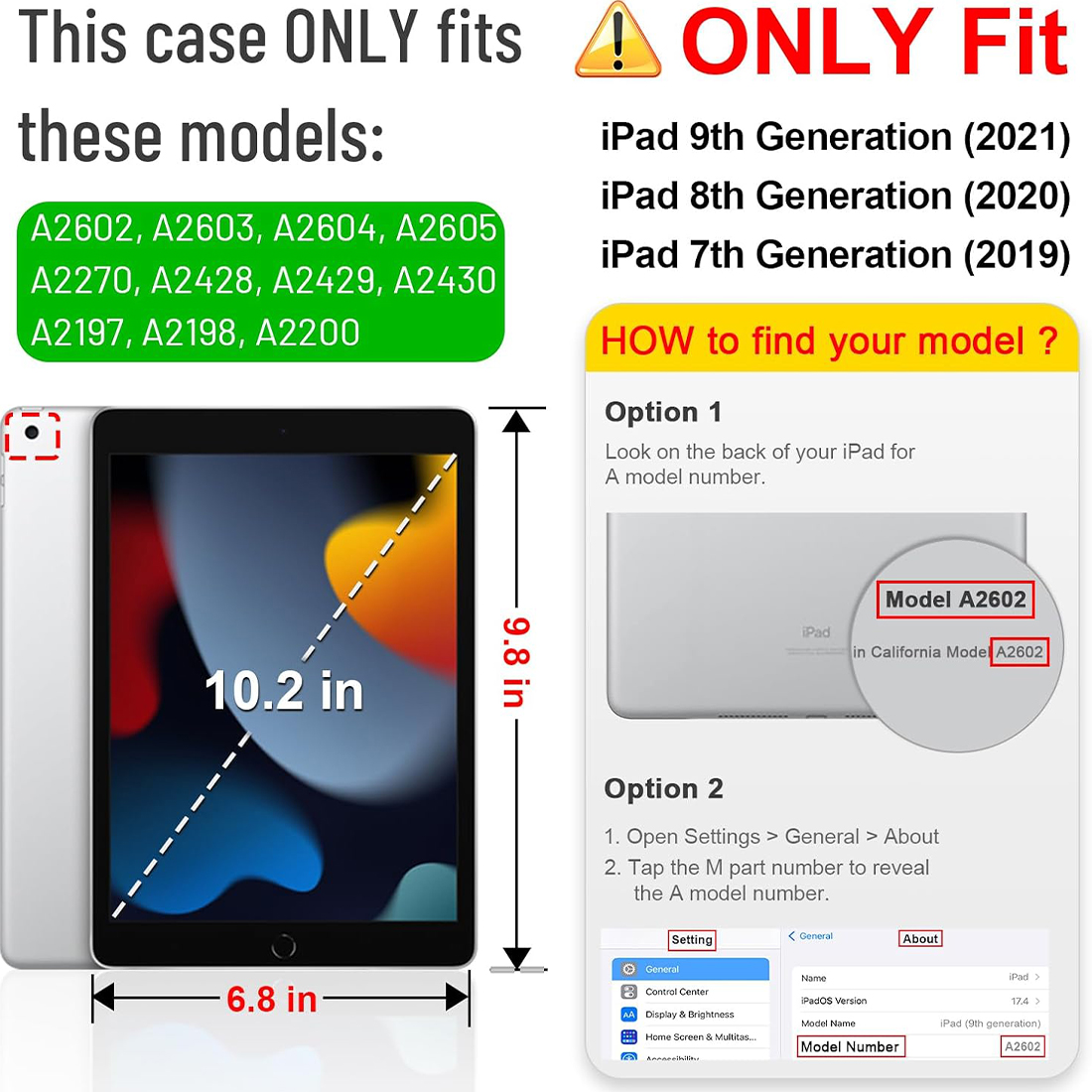 FUNDA CASE PROTECTOR GIRATORIO IMANTADO PARA IPAD 10.2' (7MA, 8VA Y 9NA GEN) - NEGRO - 9