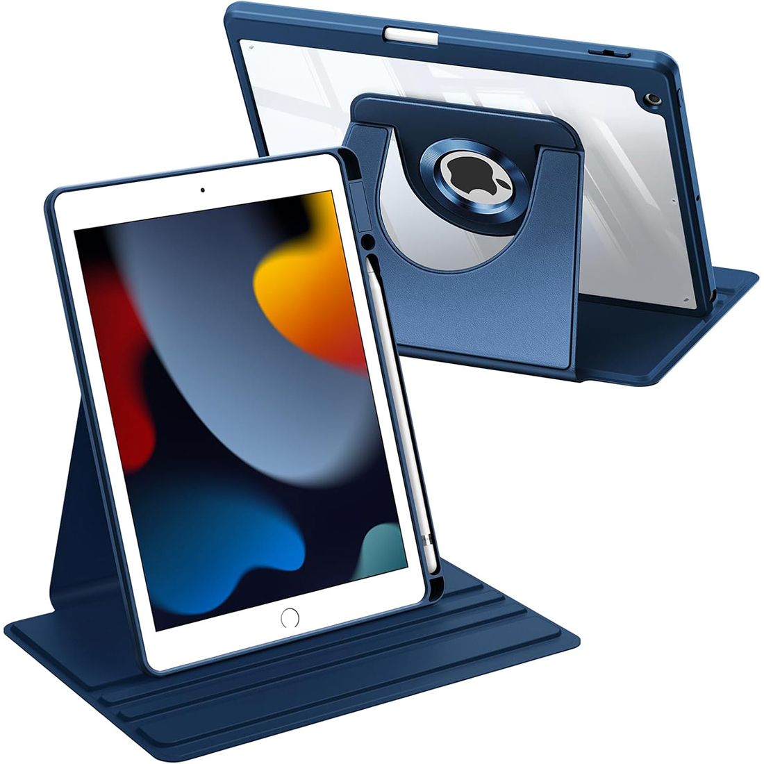 FUNDA CASE PROTECTOR GIRATORIO IMANTADO PARA IPAD 10.2' (7MA, 8VA Y 9NA GEN) - AZUL OSCURO - 1