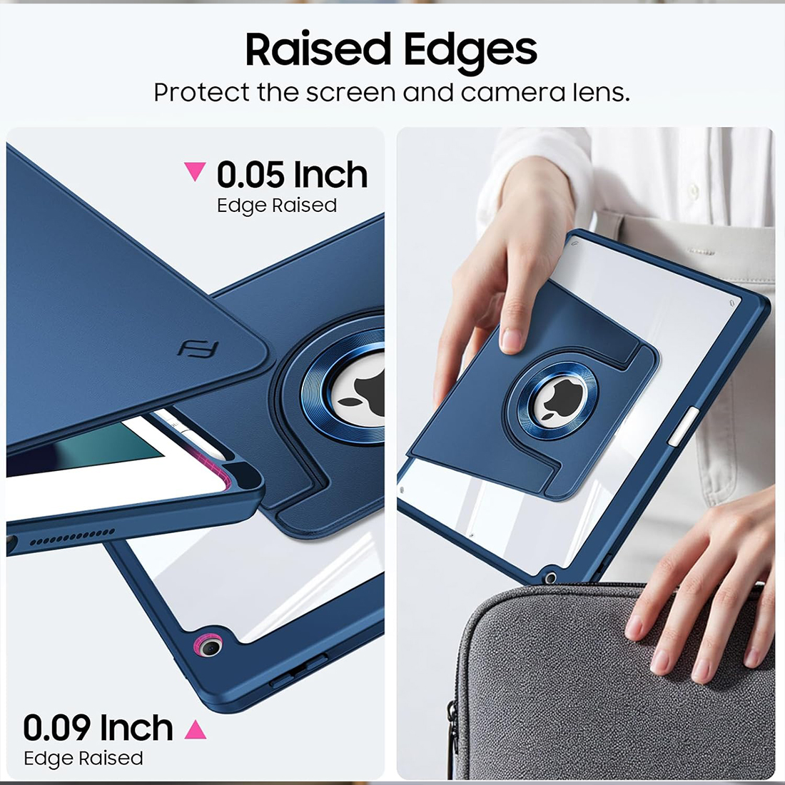 FUNDA CASE PROTECTOR GIRATORIO IMANTADO PARA IPAD 10.2' (7MA, 8VA Y 9NA GEN) - AZUL OSCURO - 7
