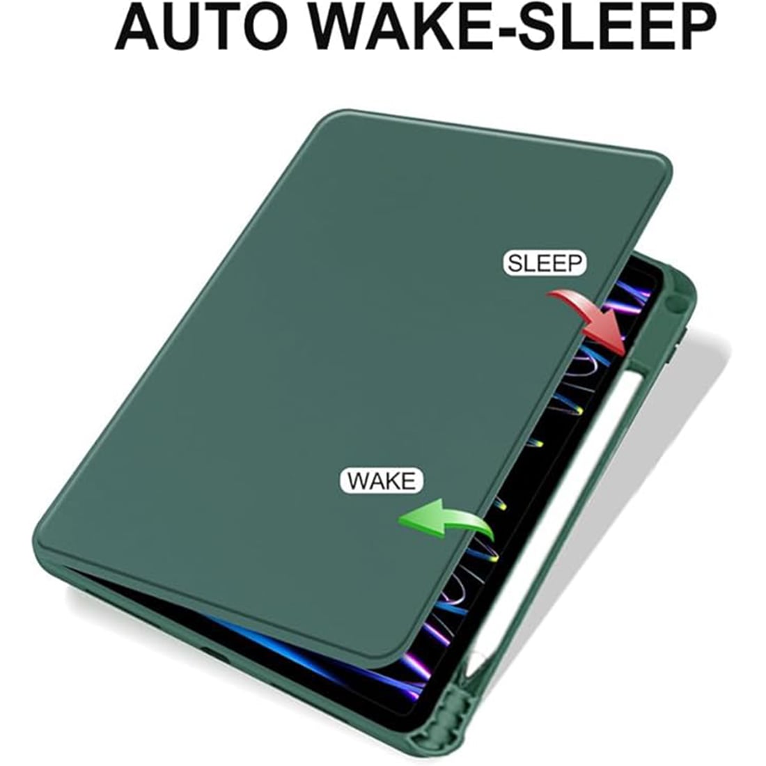 FUNDA CASE PROTECTOR GIRATORIO IMANTADO PARA IPAD 10.2' (7MA, 8VA Y 9NA GEN) - VERDE OSCURO - 2