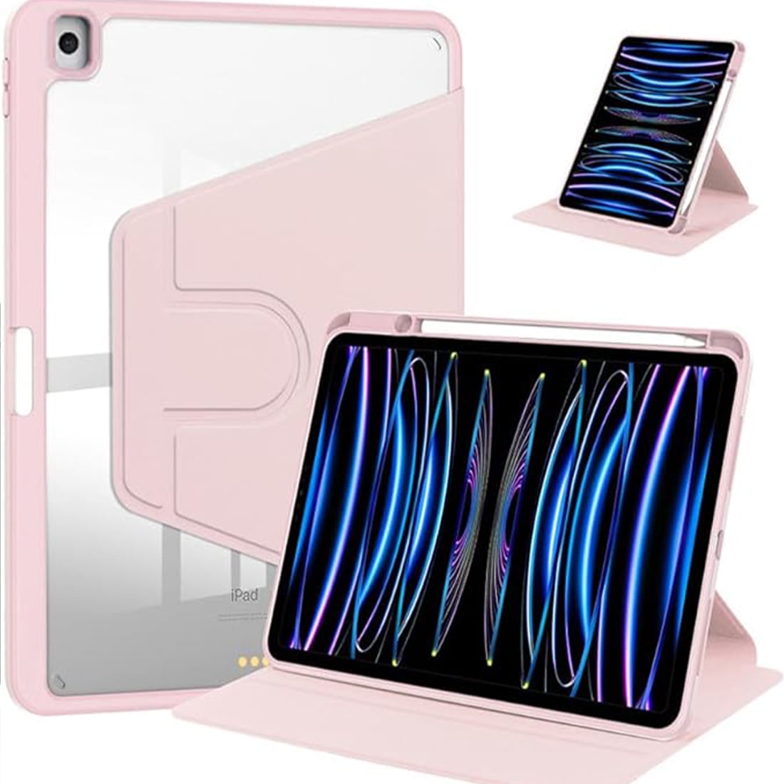 FUNDA CASE PROTECTOR GIRATORIO IMANTADO PARA IPAD 10.2' (7MA, 8VA Y 9NA GEN) - ROSADO - 1