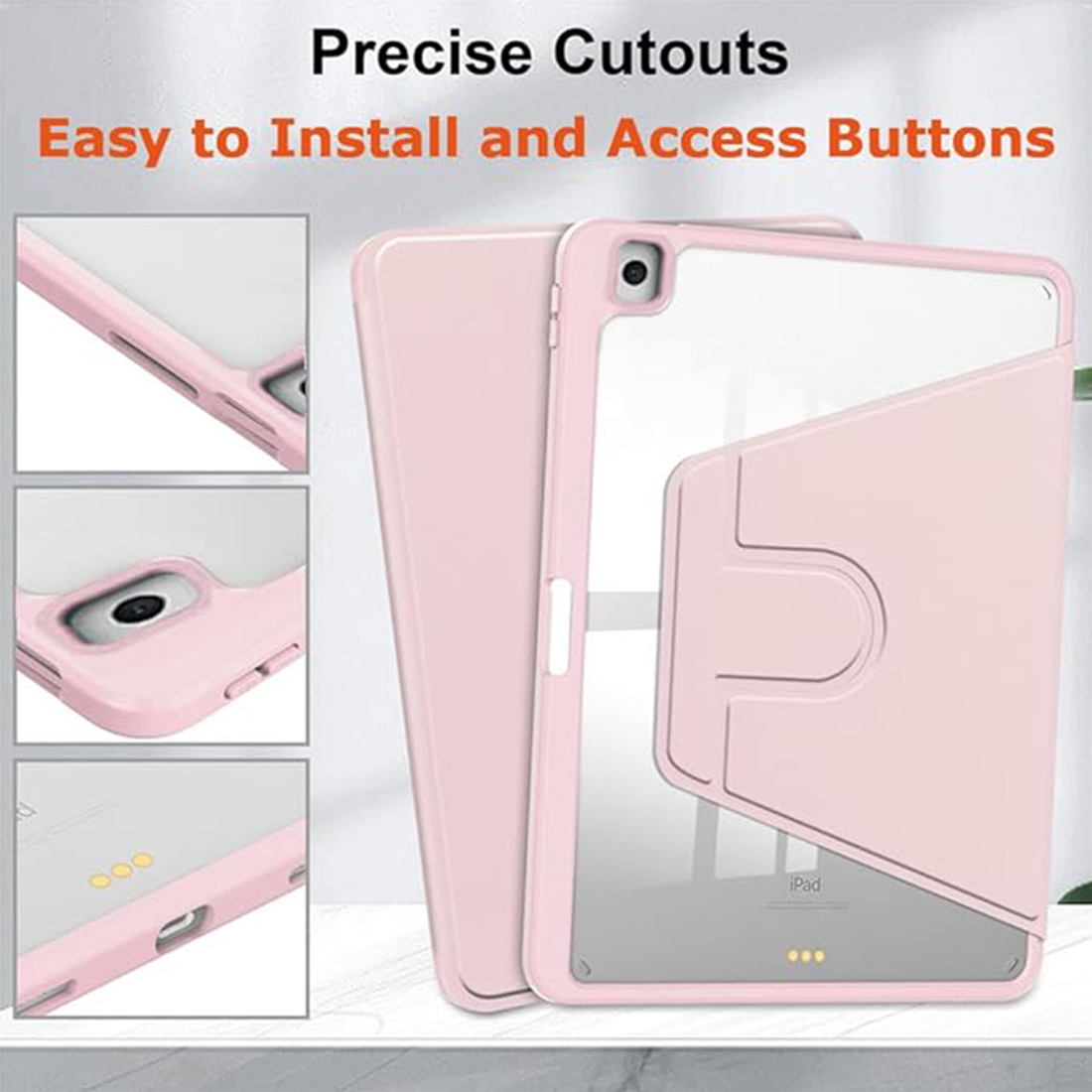 FUNDA CASE PROTECTOR GIRATORIO IMANTADO PARA IPAD 10.2' (7MA, 8VA Y 9NA GEN) - ROSADO - 5