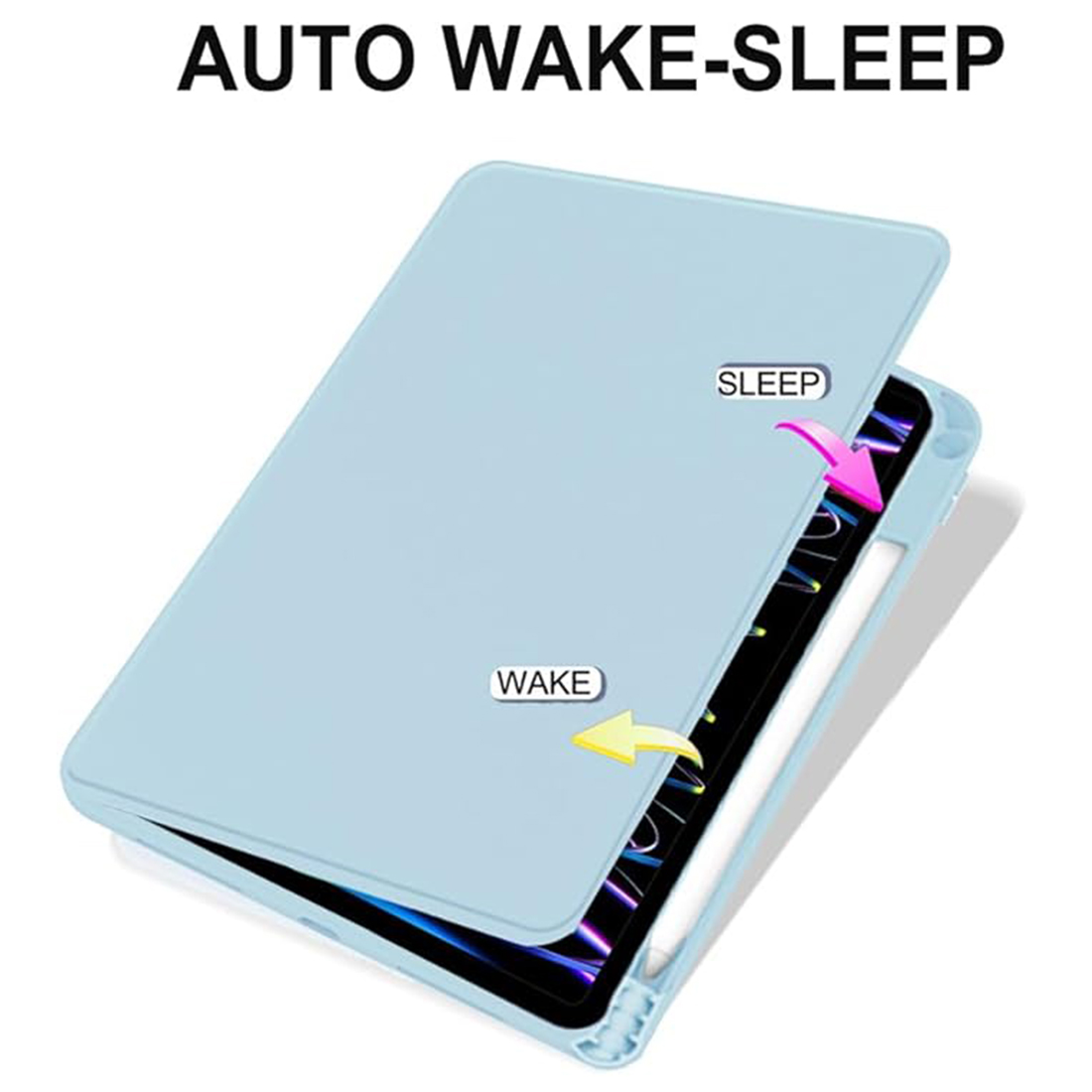 FUNDA CASE PROTECTOR GIRATORIO IMANTADO PARA IPAD 10.2' (7MA, 8VA Y 9NA GEN) - CELESTE - 2