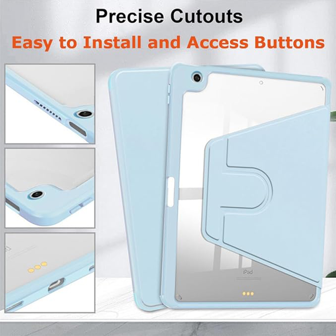 FUNDA CASE PROTECTOR GIRATORIO IMANTADO PARA IPAD 10.2' (7MA, 8VA Y 9NA GEN) - CELESTE - 5