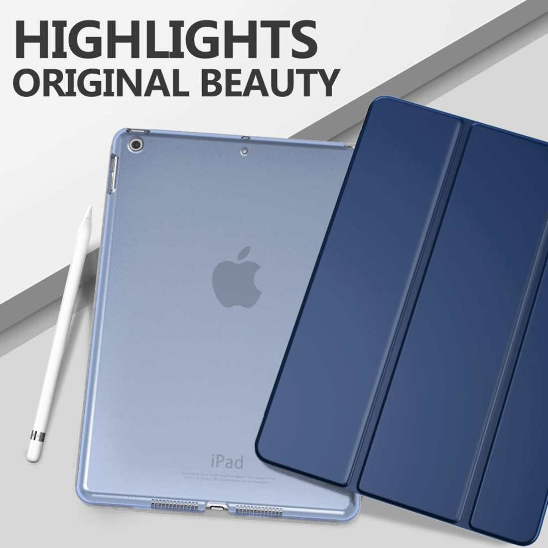 FUNDA CASE PROTECTOR SLIM PARA IPAD 10.2' (7MA, 8VA Y 9NA GEN) - AZUL OSCURO - 7