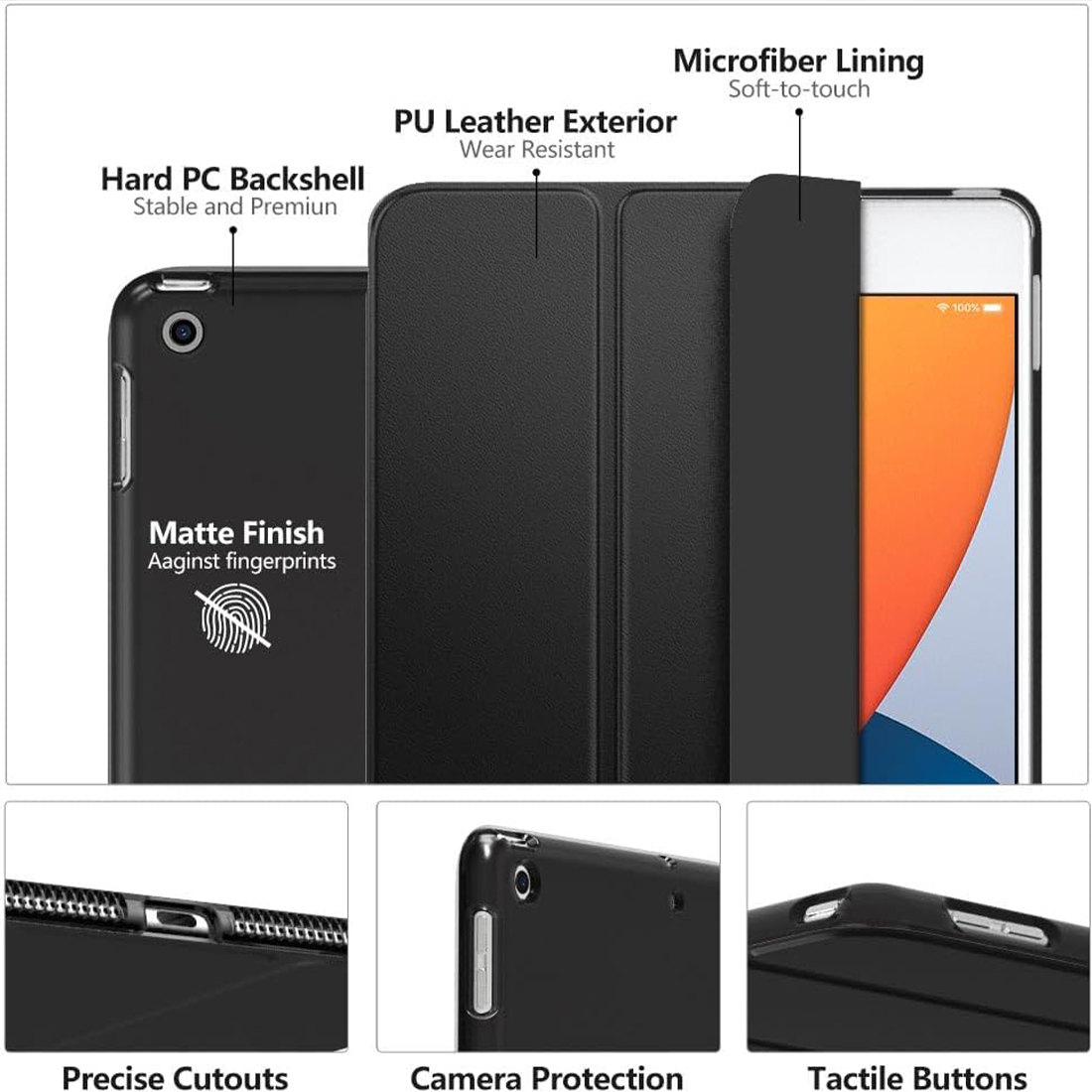 FUNDA CASE PROTECTOR SLIM PARA IPAD 10.2' (7MA, 8VA Y 9NA GEN) - NEGRO - 3