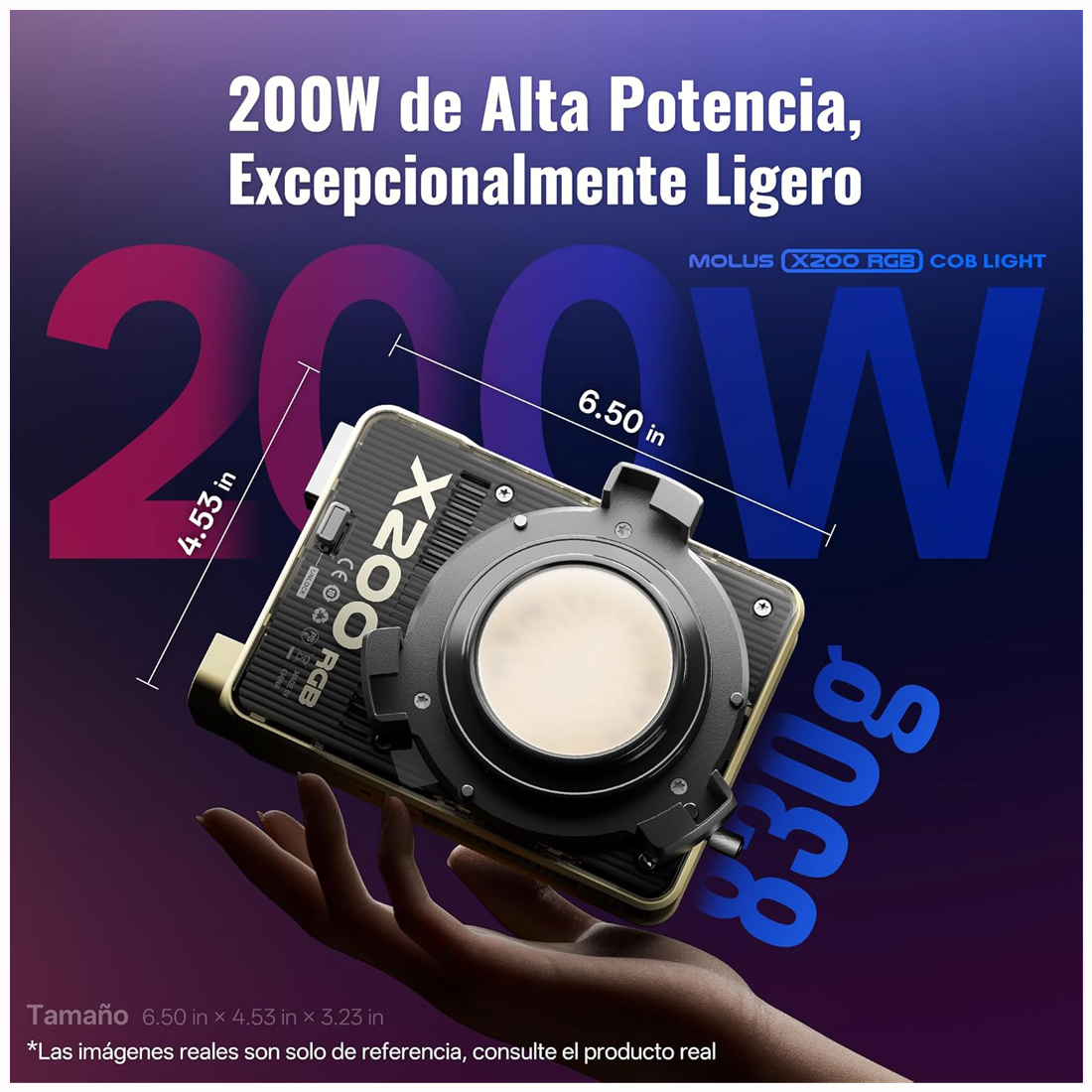 LUZ DE VIDEO ZHIYUN MOLUS X200 RGB LED 200W - STANDARD KIT - 2