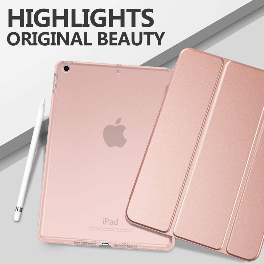 FUNDA CASE PROTECTOR SLIM PARA IPAD 10.2' (7MA, 8VA Y 9NA GEN) - ORO ROSA - 6