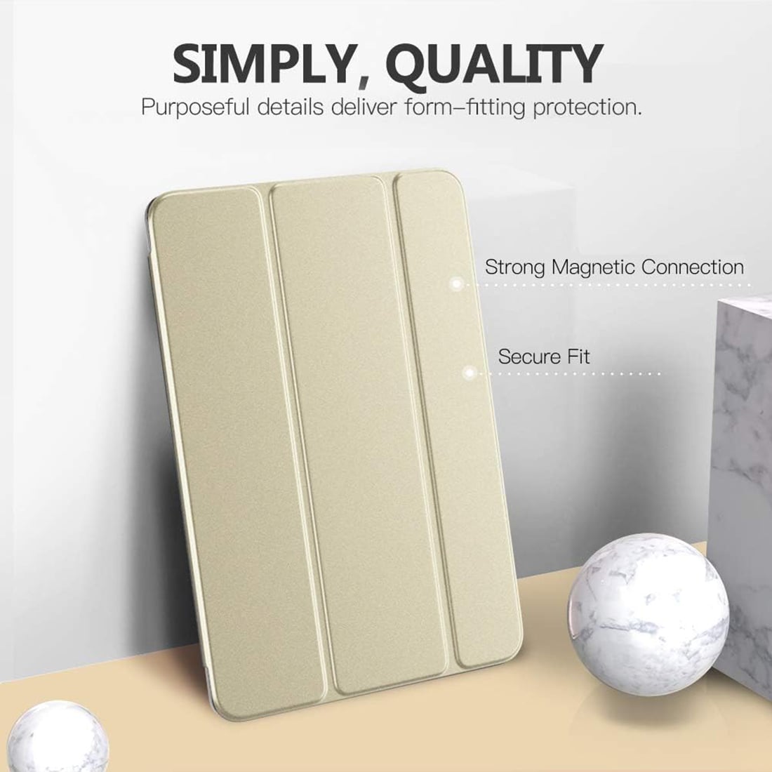 FUNDA CASE PROTECTOR SLIM PARA IPAD 10.2' (7MA, 8VA Y 9NA GEN) - DORADO - 2
