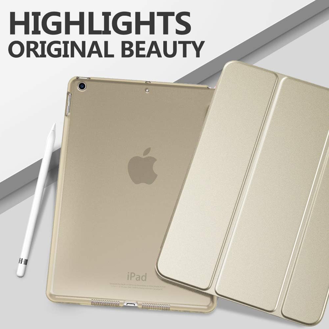 FUNDA CASE PROTECTOR SLIM PARA IPAD 10.2' (7MA, 8VA Y 9NA GEN) - DORADO - 8