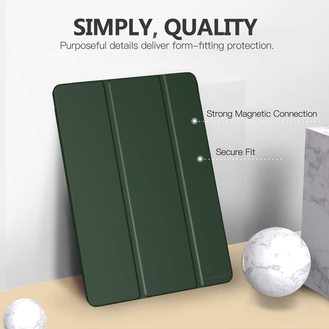 FUNDA CASE PROTECTOR SLIM PARA IPAD 10.2' (7MA, 8VA Y 9NA GEN) - VERDE OSCURO - 2
