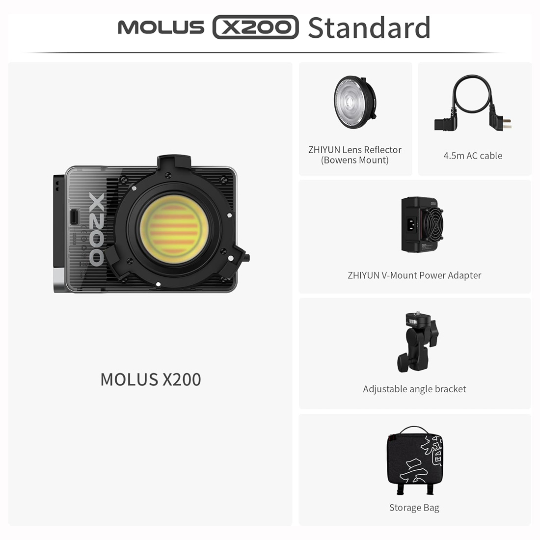 LUZ DE VIDEO ZHOYUN MOLUS X200 BICOLOR 200W MONTURA BOWENS - 2