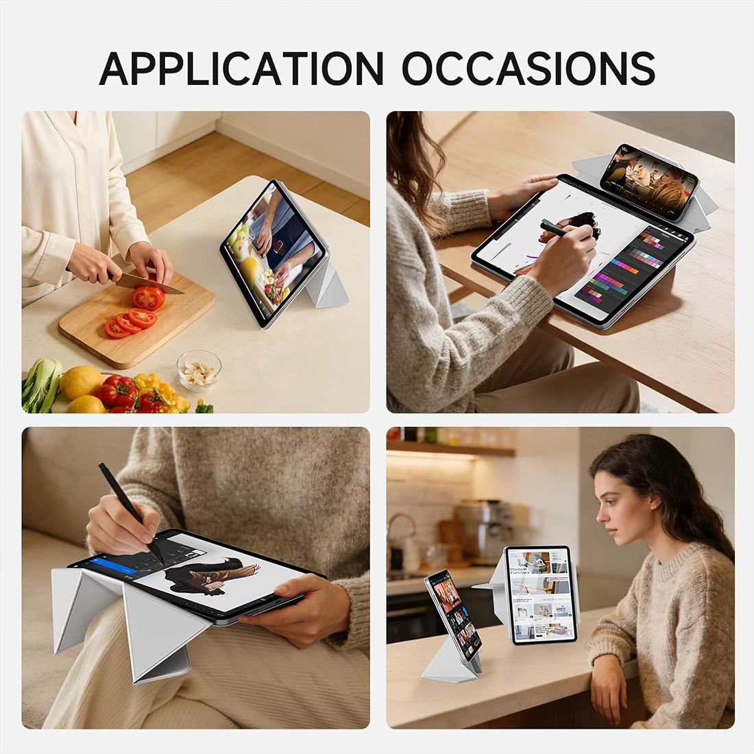 FUNDA  SLIM CASE PROTECTOR ORIGAMI  PARA IPAD 10 MA (2022) Y A16 (2025) - GRIS - 7