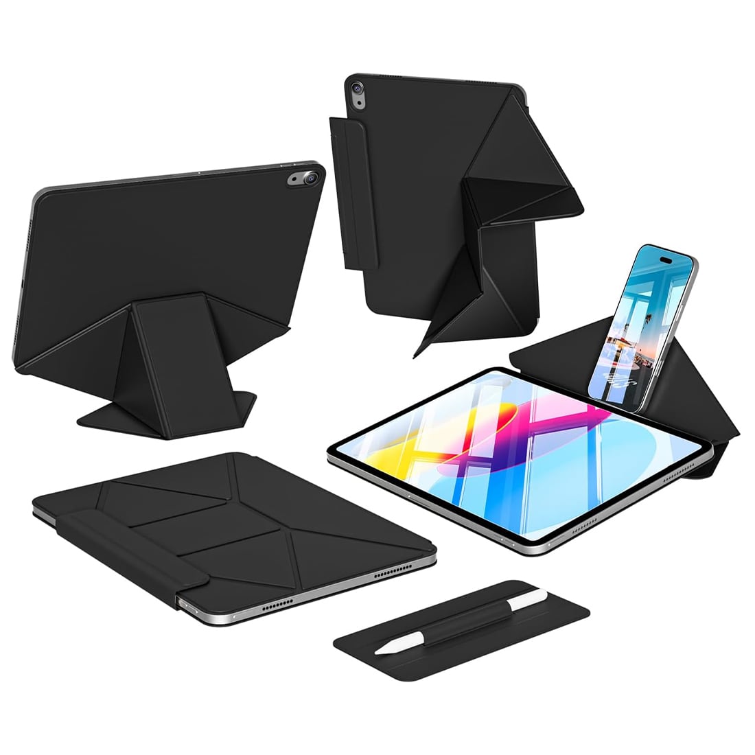 FUNDA SLIM CASE PROTECTOR ORIGAMI PARA IPAD 10 MA (2022) Y A16 (2025) - NEGRO - 1