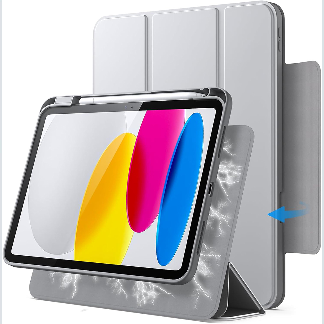 FUNDA CASE PROTECTOR HIBRIDO IMANTADO PARA IPAD A16 IPAD A16 (2025) IPAD 10 (2022) - GRAY - 1