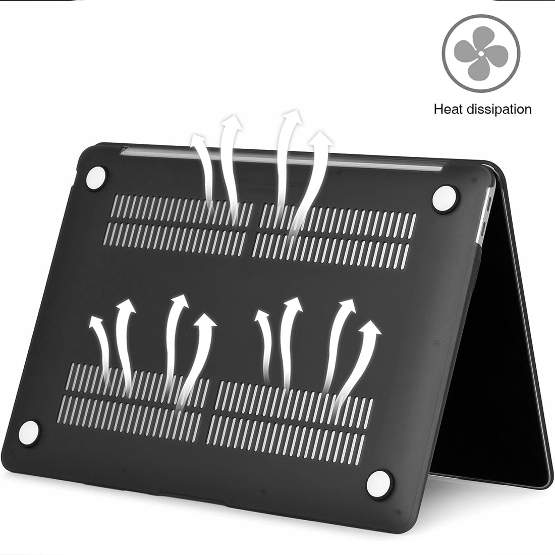 FUNDA CASE PROTECTOR ACRILICO MACBOOCK AIR 13.3 CHIP M1 (MODELOS: A2337/A2179/A1932) - NEGRO MATE - 2