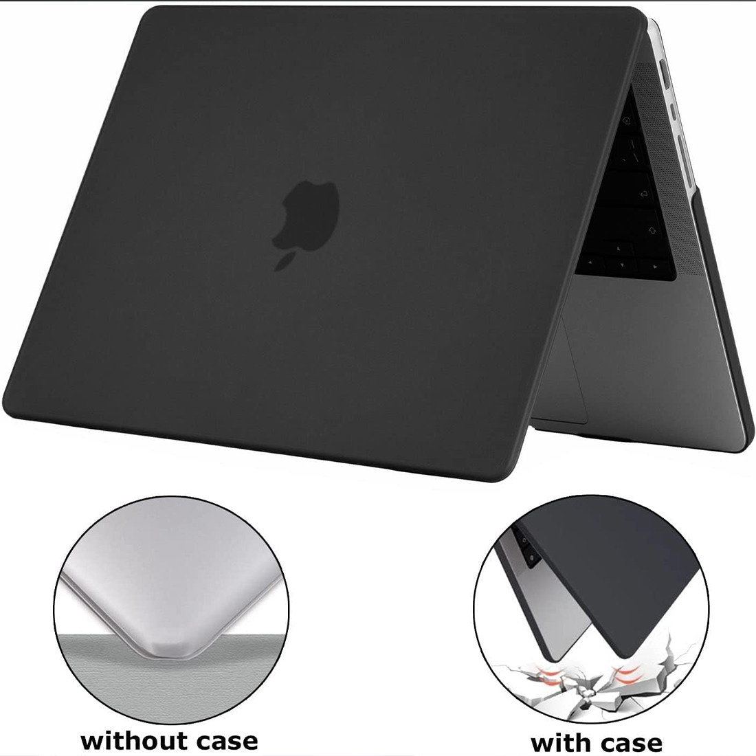 FUNDA CASE PROTECTOR ACRILICO MACBOOCK AIR 13.3 CHIP M1 (MODELOS: A2337/A2179/A1932) - NEGRO MATE - 3