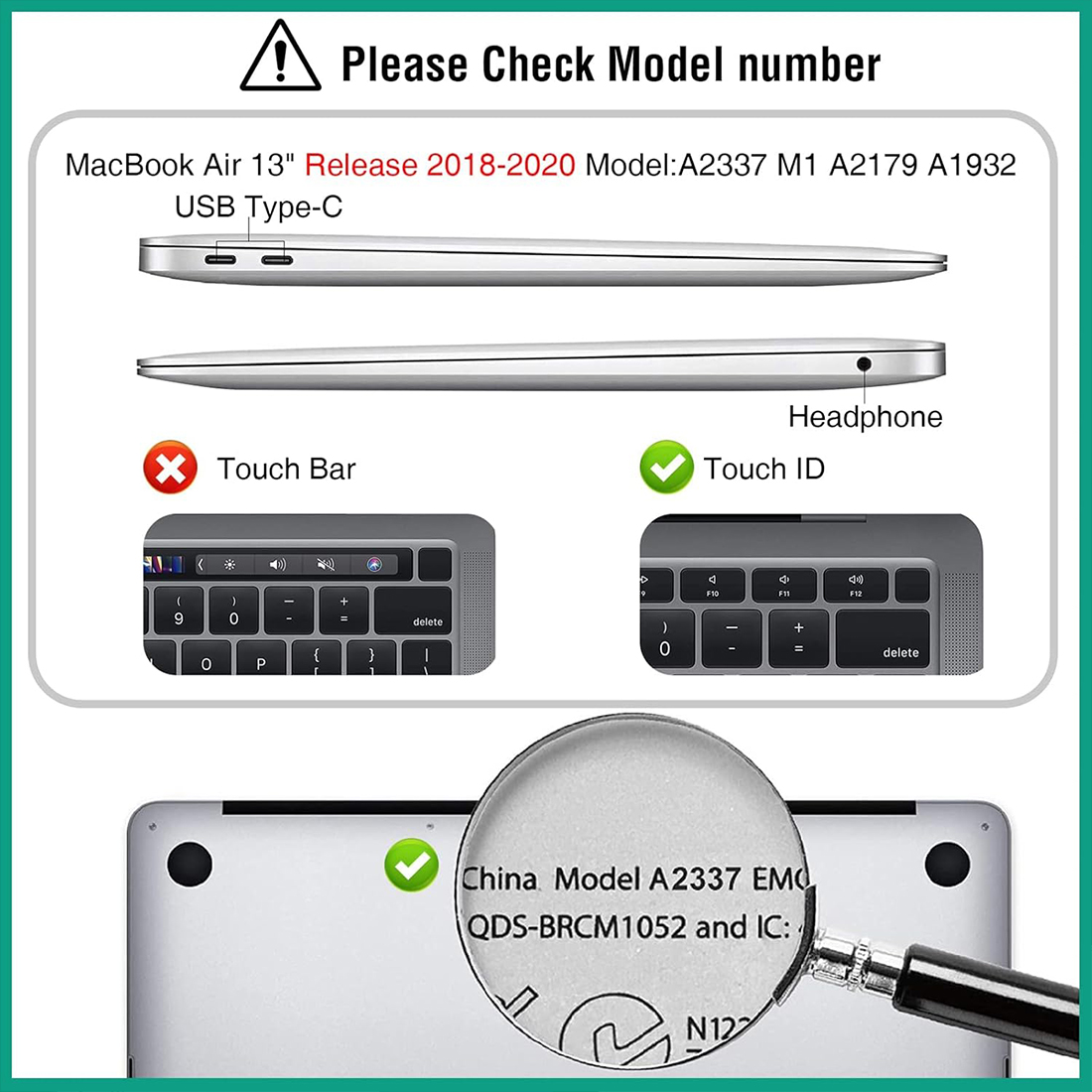 FUNDA CASE PROTECTOR ACRILICO MACBOOCK AIR 13.3 CHIP M1 (MODELOS: A2337/A2179/A1932) - NEGRO MATE - 6