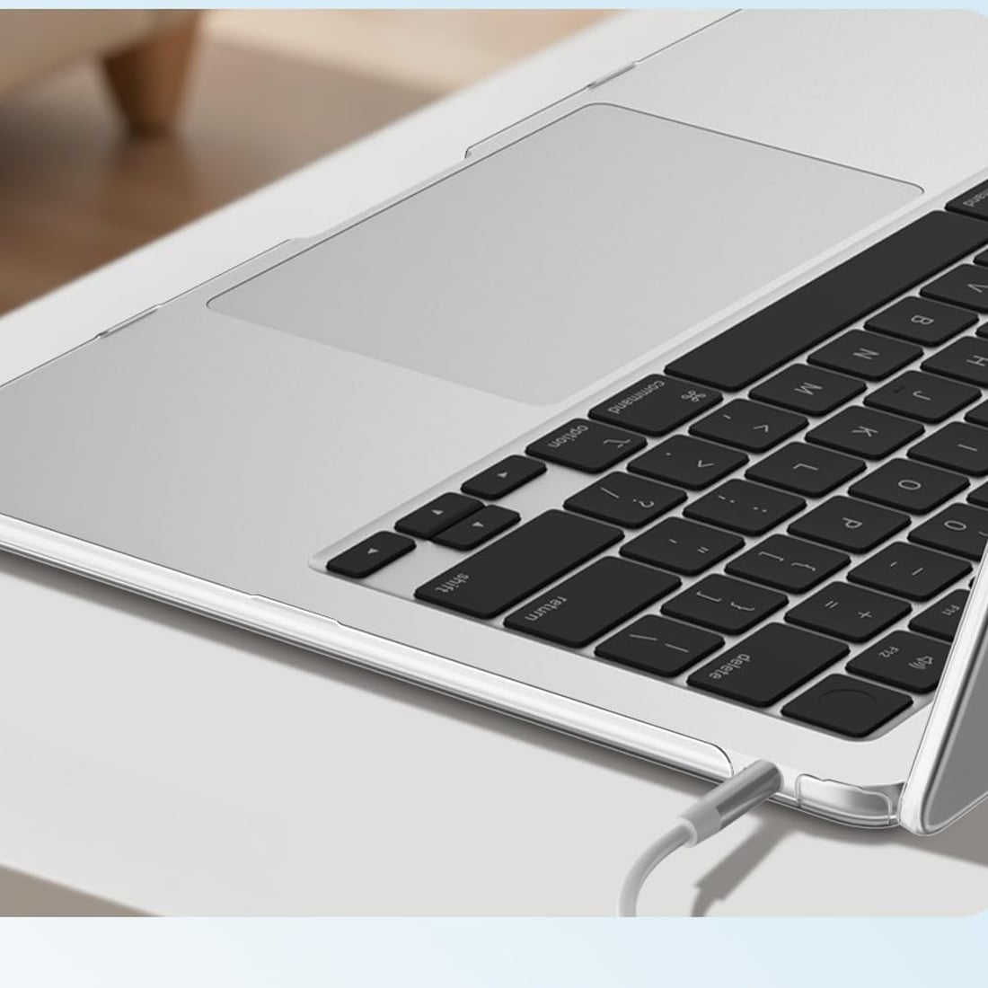 FUNDA CASE PROTECTOR ACRILICO MACBOOCK AIR 13.6 CHIP M2/M3/M4/M5 (2022/2026) - TRANSPARENTE - 4