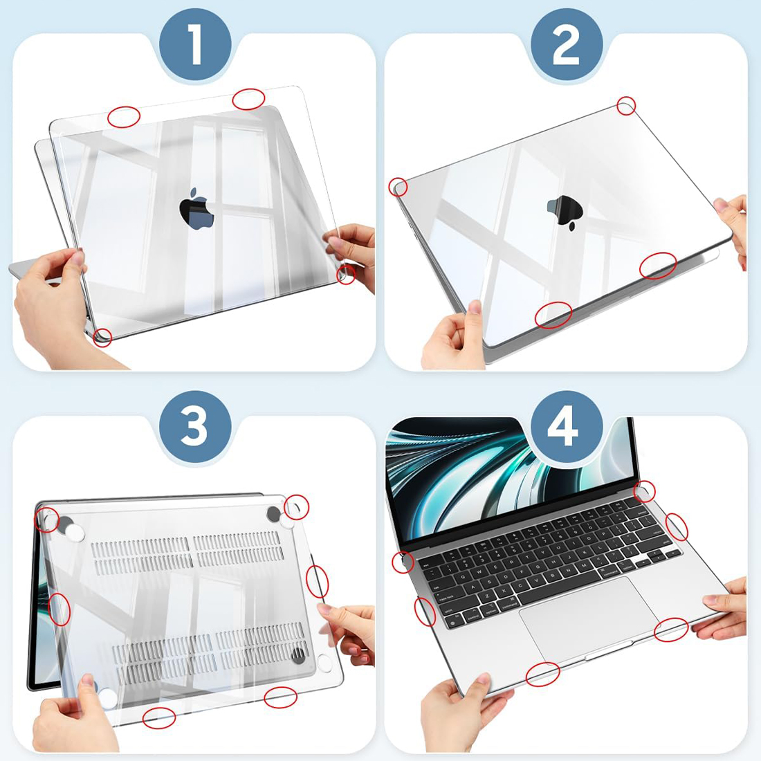 FUNDA CASE PROTECTOR ACRILICO MACBOOCK AIR 13.6 CHIP M2/M3/M4/M5 (2022/2026) - TRANSPARENTE - 6