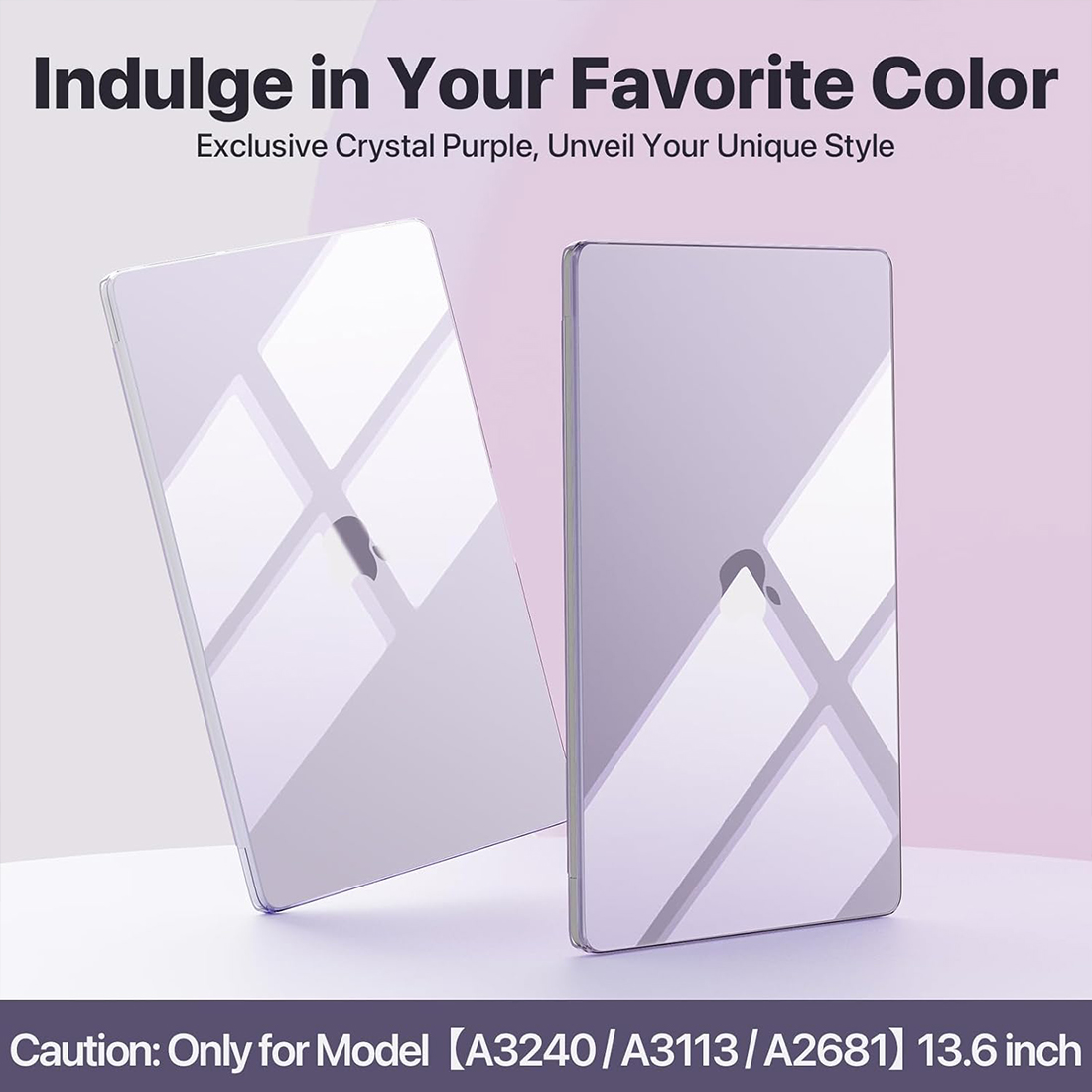 FUNDA CASE PROTECTOR ACRILICO MACBOOCK AIR 13.6 CHIP M2/M3/M4/M5 (2022/2026) - LILA - 3