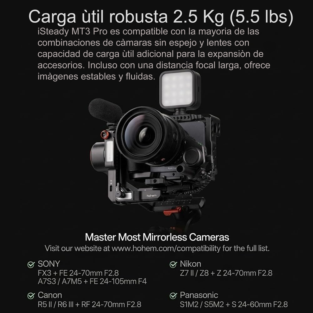 ESTABILIZADOR HOHEM ISTEADY MT3 PRO IA PAR CAMARAS Y SMARTPHONES - 5