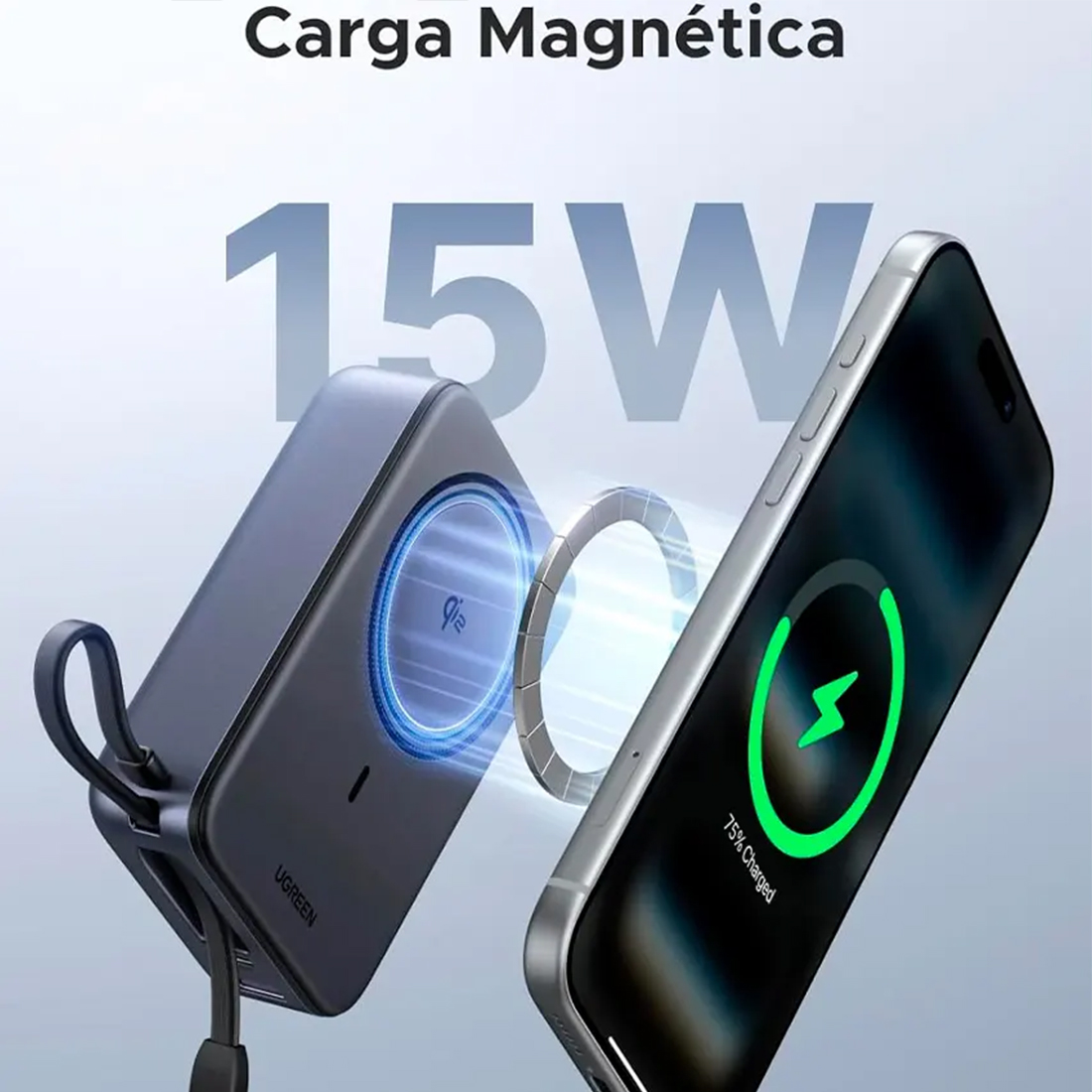 UGREEN MAGNETIC WIRELESS POWER BANK QI2 20000 MAH 30W - 3
