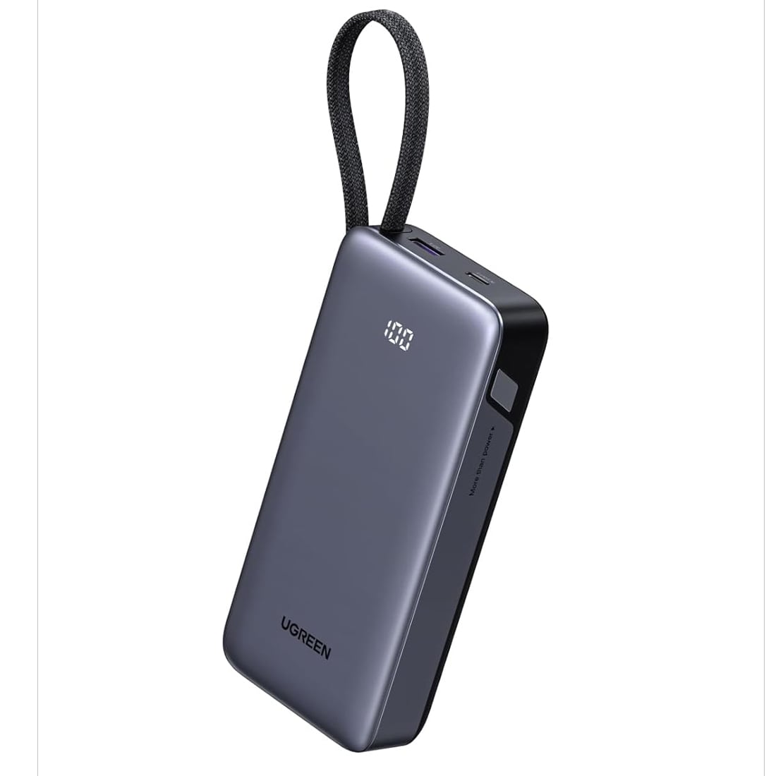 POWER BANK UGREEN 20000 MAH 45W CON CABLE INTEGRADO - GRIS OSCURO - 1