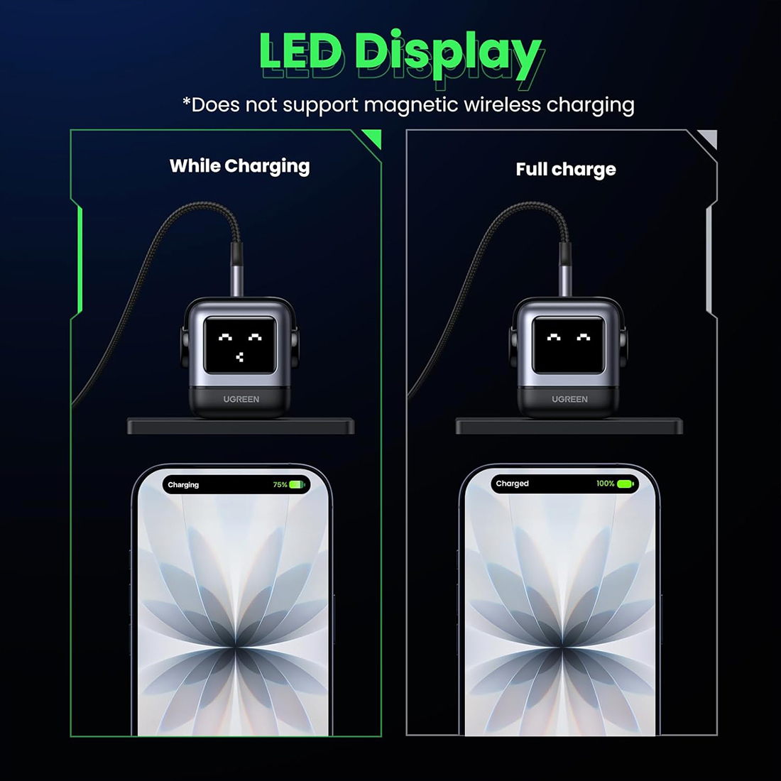 ADAPTADOR UGREEN UNO RG 30W 1 PUERTO DE CARGA USB-C FAST CHARGE - GRIS OSCURO - 6