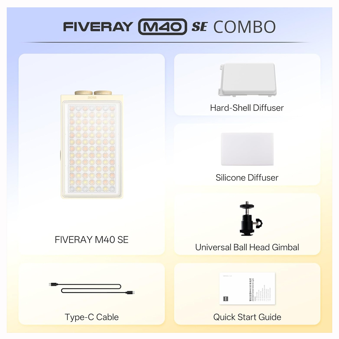 LUZ LED ZHIYUN FIVERAY M40 SE COMBO BICOLOR PARA VIDEO Y FOTOGRAFÍA - 2