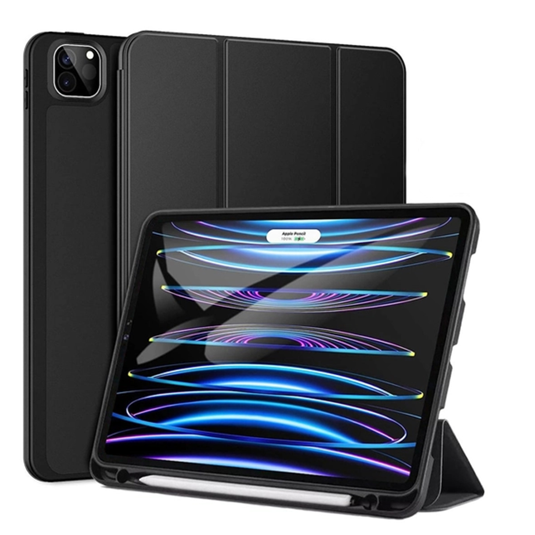 FUNDA CASE PROTECTOR IPAD PRO DE 11' M2 (2020/2021/2022) CON SOPORTE LÁPIZ - NEGRO - 1