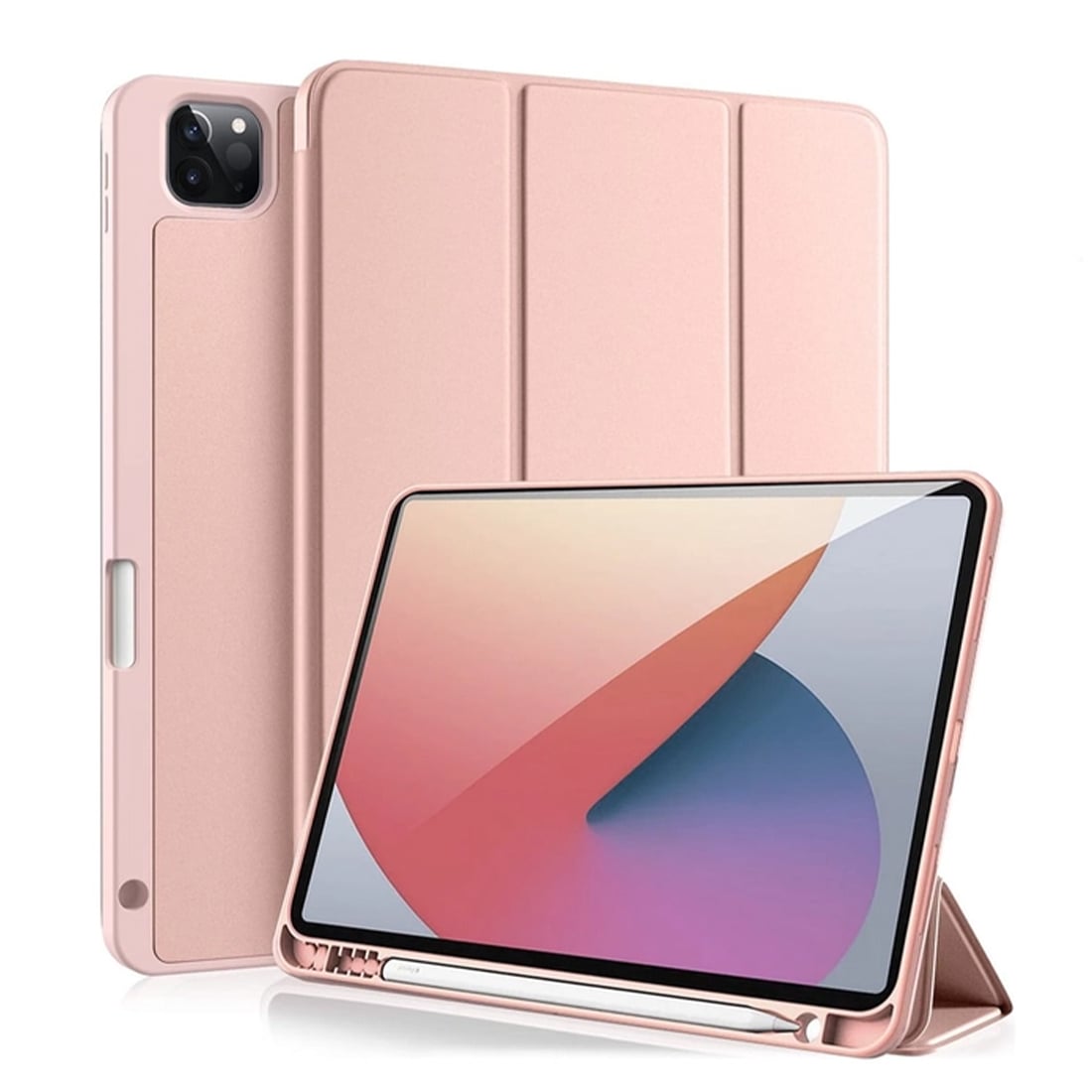 FUNDA CASE PROTECTOR IPAD PRO DE 11' M2 (2020/2021/2022) CON SOPORTE LÁPIZ - ROSADO - 1