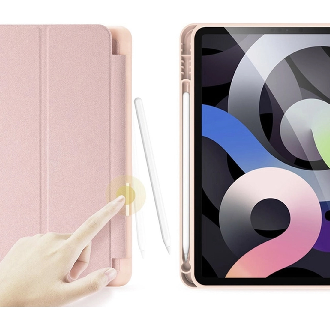 FUNDA CASE PROTECTOR IPAD PRO DE 11' M2 (2020/2021/2022) CON SOPORTE LÁPIZ - ROSADO - 4